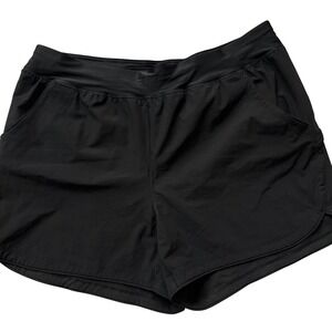 Lands' End Womens Black Active Board Shorts Size 20W Pockets Liner 4.5 Inseam